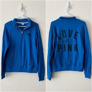 Victoria’s Secret PINK Royal Blue Love Pink Eighty Six Quarter Zip Sweater XS